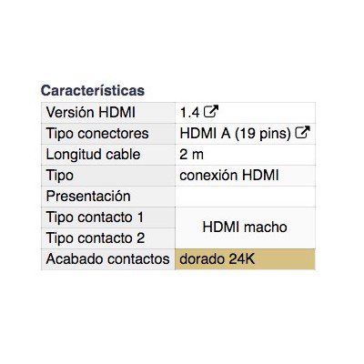 DH CONEXIÓN HDMI 1.4 MACHO A MACHO