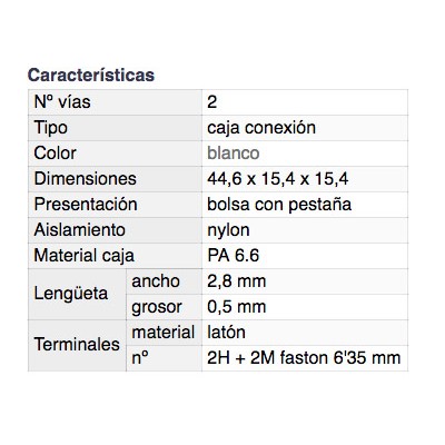 DH CONJUNTO CAJA DE CONEXIÓN POLARIZADA