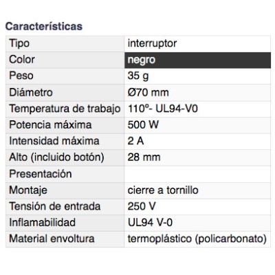 DH INTERRUPTOR DE PIE