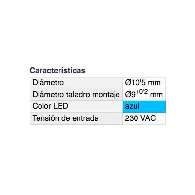 DH PILOTO LED 10,5 MM