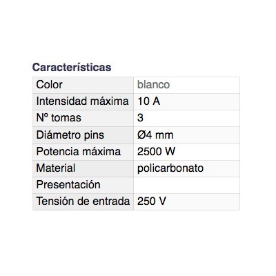 DH ADAPTADOR DE 3 TOMAS CON PROTECCIÓN PARA NIÑOS