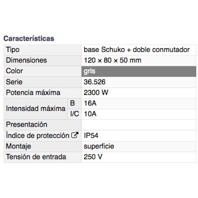 DH BASE SCHUKO CON DOBLE CONMUTADOR ESTANCO