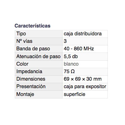 DH CAJA DISTRIBUIDORA TELEVISIÓN TERRESTRE 3 VÍAS