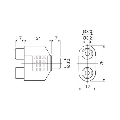 DH ADAPTADOR HEMBRA RCA A DOBLE HEMBRA RCA