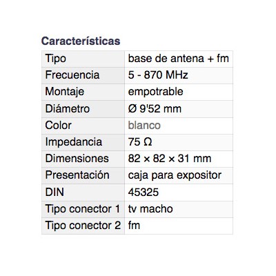 DH BASE ANTENA TV-FM