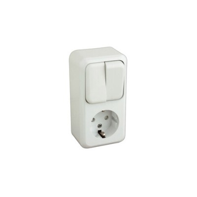 DH BASE SCHUKO DE 1 TOMA CON DOBLE INTERRUPTOR