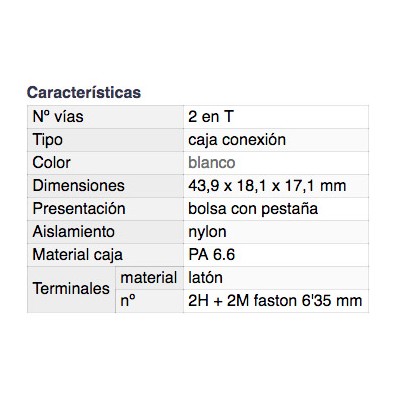 DH CONJUNTO CAJA DE CONEXIÓN POLARIZADA