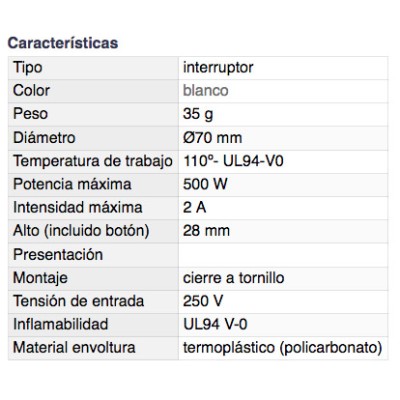 DH INTERRUPTOR DE PIE