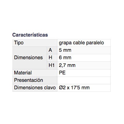 DH GRAPA CABLE PARALELO