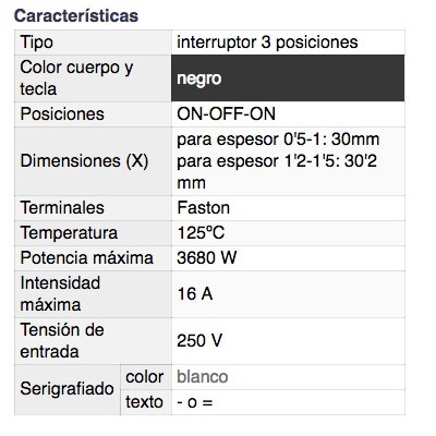 DH INTERRUPTOR BIPOLAR FASTON