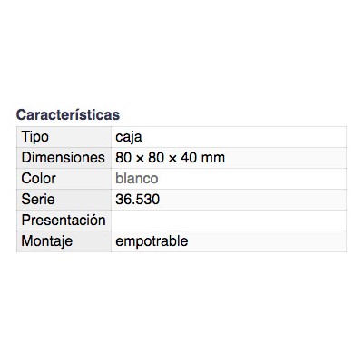 DH CAJA PARA INTERRUPTORES DE LA SERIE 36530