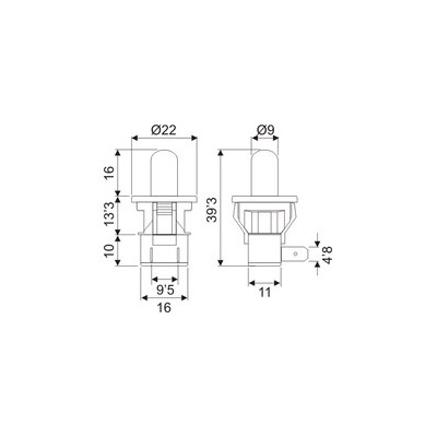 DH INTERRUPTOR DE PUERTA EMPOTRABLE