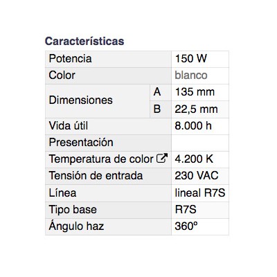 DH BOMBILLA HALOGENURO METÁLICO