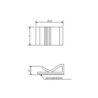 CLIP ADHESIVO PARA CABLE PLANO