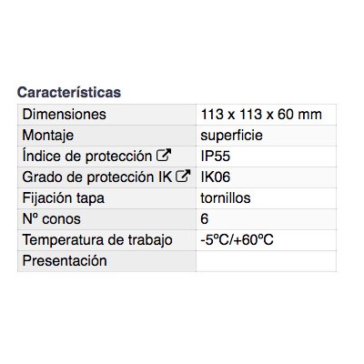 DH CAJA CONEXIÓN CUADRADA PARA SUPERFICIE