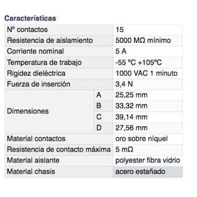 DH CONECTOR MACHO "D"