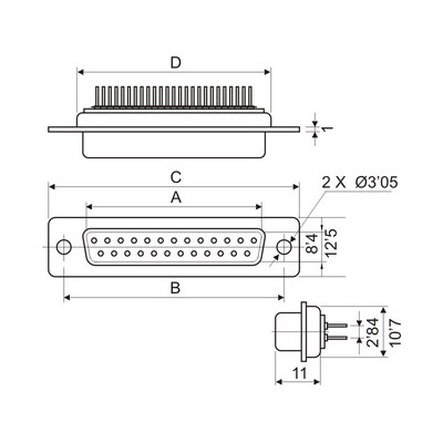 DH CONECTOR MACHO "D" SUB