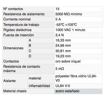 DH CONECTOR HEMBRA "D" SUB