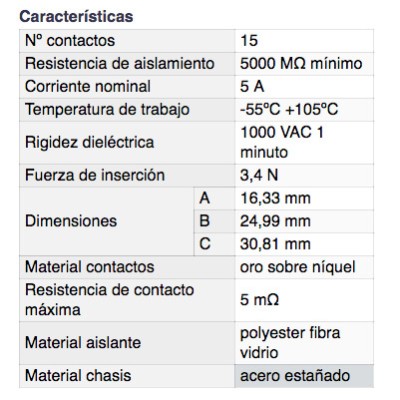 DH CONECTOR HEMBRA "D" SUB