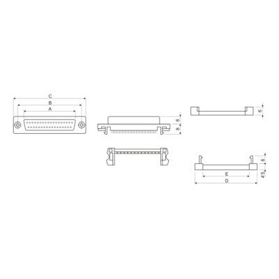 DH CONECTOR MACHO "D" PARA CABLE PLANO