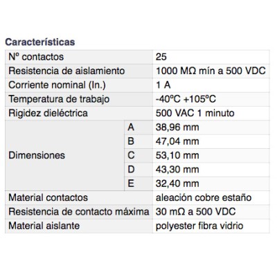 DH CONECTOR MACHO "D" PARA CABLE PLANO