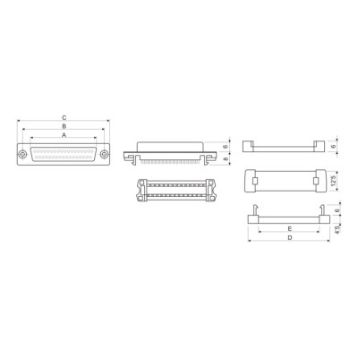 DH CONECTOR HEMBRA "D" PARA CABLE PLANO