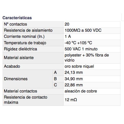 DH CONECTOR HEMBRA DOBLE LÍNEA