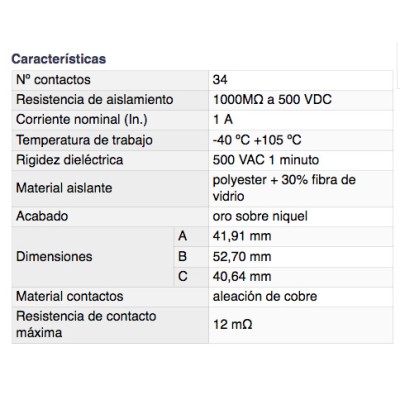 DH CONECTOR HEMBRA DOBLE LÍNEA