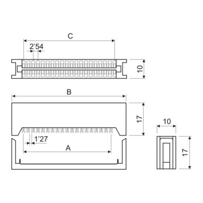 DH CONECTOR HEMBRA DOBLE LÍNEA