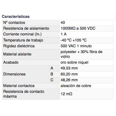 DH CONECTOR HEMBRA DOBLE LÍNEA