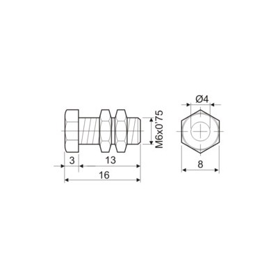 DH HEMBRILLA METÁLICA TORNEADA PARA BANANA DE 4 MM