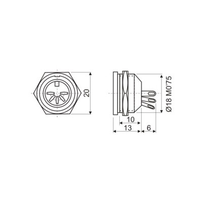 DH CONECTOR DIN HEMBRA PANEL