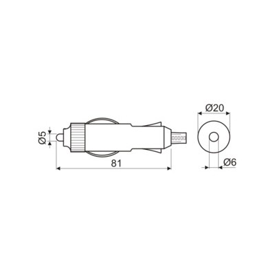 DH CONECTOR MACHO ENCENDEDOR AUTOMÓVIL