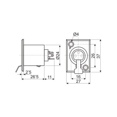 DH BASE CONECTOR MICRO HEMBRA