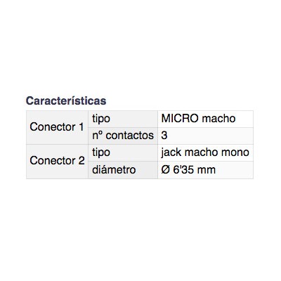 DH ADAPTADOR MICRO MACHO A JACK MACHO MONO