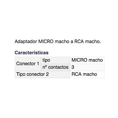 DH ADAPTADOR MICRO MACHO A RCA MACHO