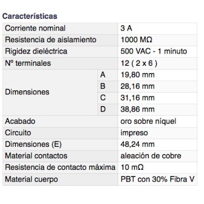 DH REGLETA DE INSERCIÓN DE CIRCUITOS IMPRESOS