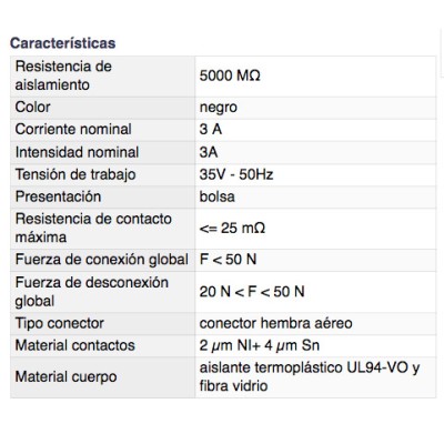 DH CONECTOR HEMBRA AÉREO