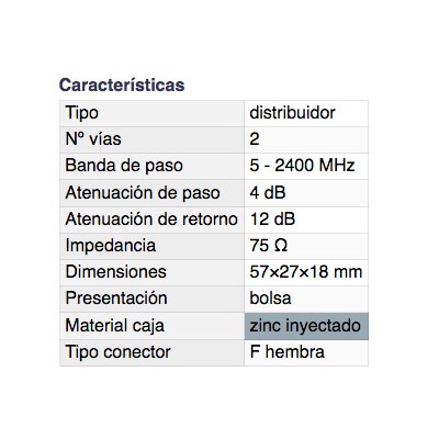 DH DISTRIBUIDOR SATÉLITE / TERRESTRE DE 2 VÍAS