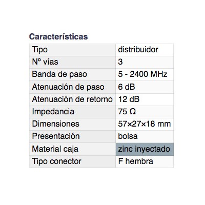 DH DISTRIBUIDOR SATÉLITE / TERRESTRE DE 3 VÍAS