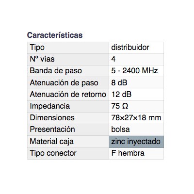 DH DISTRIBUIDOR SATÉLITE / TERRESTRE DE 4 VÍAS