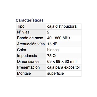 DH CAJA DISTRIBUIDORA TELEVISIÓN TERRESTRE 2 VÍAS