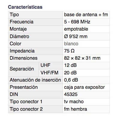 DH BASE ANTENA UNIVERSAL TV-FM EMPOTRABLE