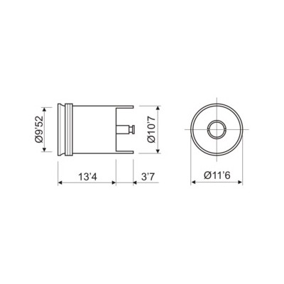 DH BASE ANTENA COAXIAL HEMBRA