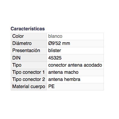 DH CONECTOR TV  MACHO + CONECTOR TV  HEMBRA