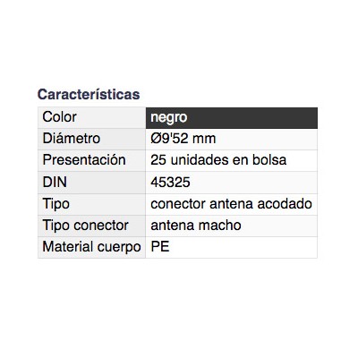 DH CONECTOR TV MACHO ACODADO NEGRO