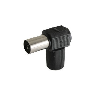 DH CONECTOR TV HEMBRA ACODADO NEGRO