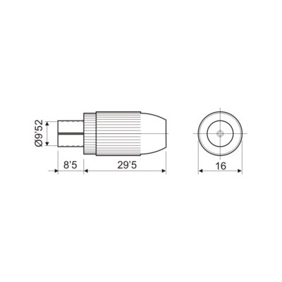 DH CONECTOR COAXIAL ANTENA HEMBRA NEGRO