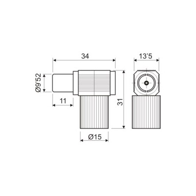 DH CONECTOR COAXIAL MACHO ANTENA GRIS