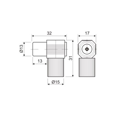 DH CONECTOR COAXIAL MACHO ANTENA BLANCO